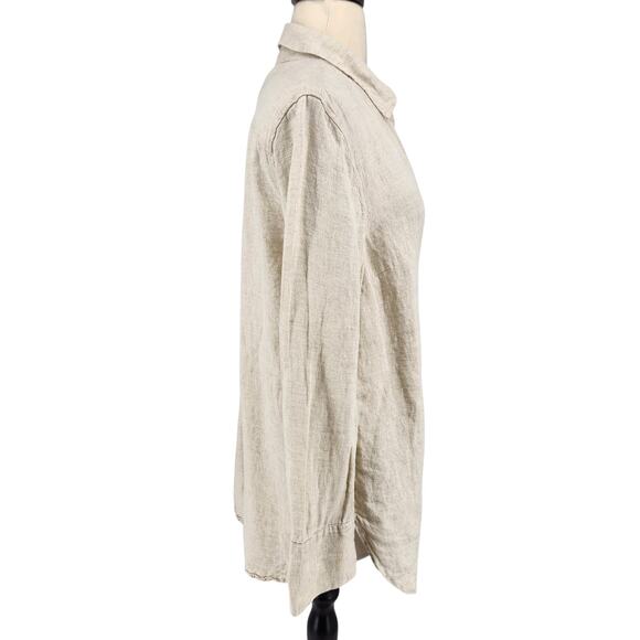 Talbots Linen Button-Down Shirt – Size Medium - Minimal Neutral Layer SZ M - Picture 3 of 6